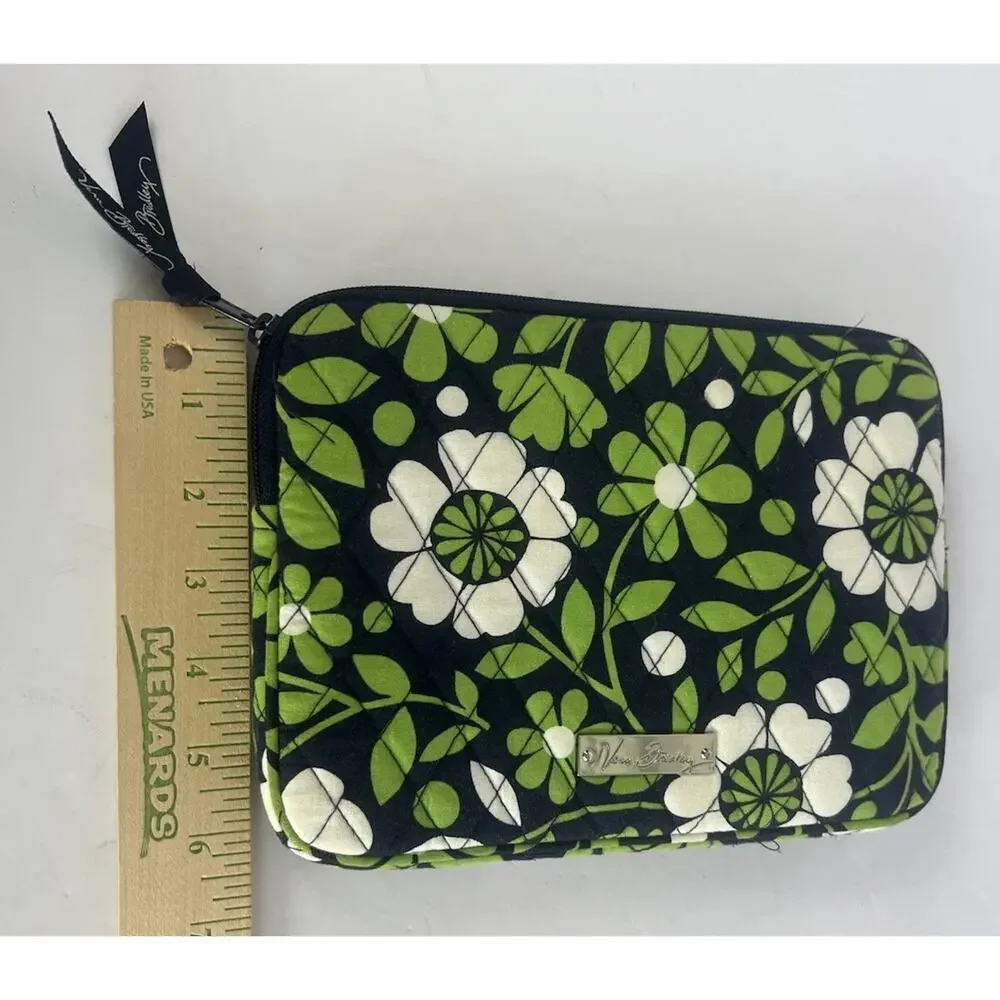 Vera Bradley Lucky You E-Reader Sleeve Tablet Case Cover Padded Quilted Green